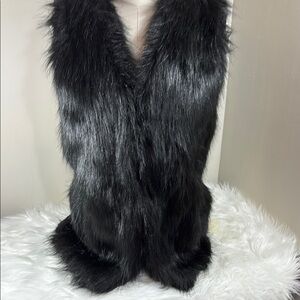 Black Faux Fur Vest